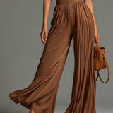 Zsofia Brown Pleated Jumpsuit, view 5