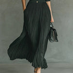 Elvira pleated lapel collar maxi dress, view 4