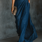 Francesca blue shirt and long skirt set, view 3