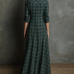 Valentina long checked shirt dress, view 2