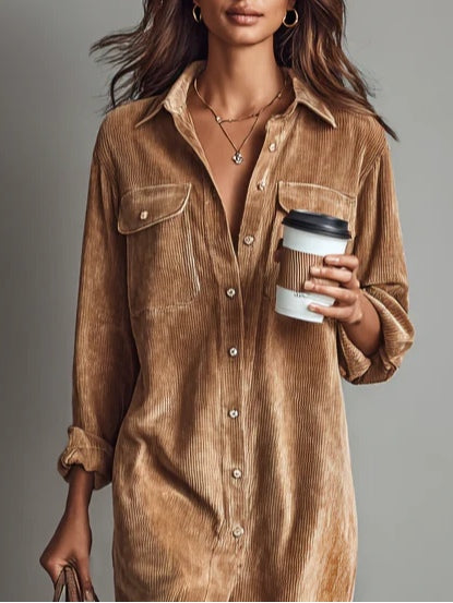 Elise Soft Corduroy Dress, view 2