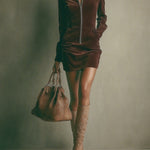 Georgina suede zip mini dress, view 5
