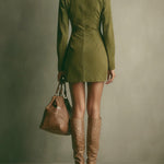 Georgina suede zip mini dress, view 8