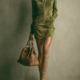 Georgina suede zip mini dress, view 7