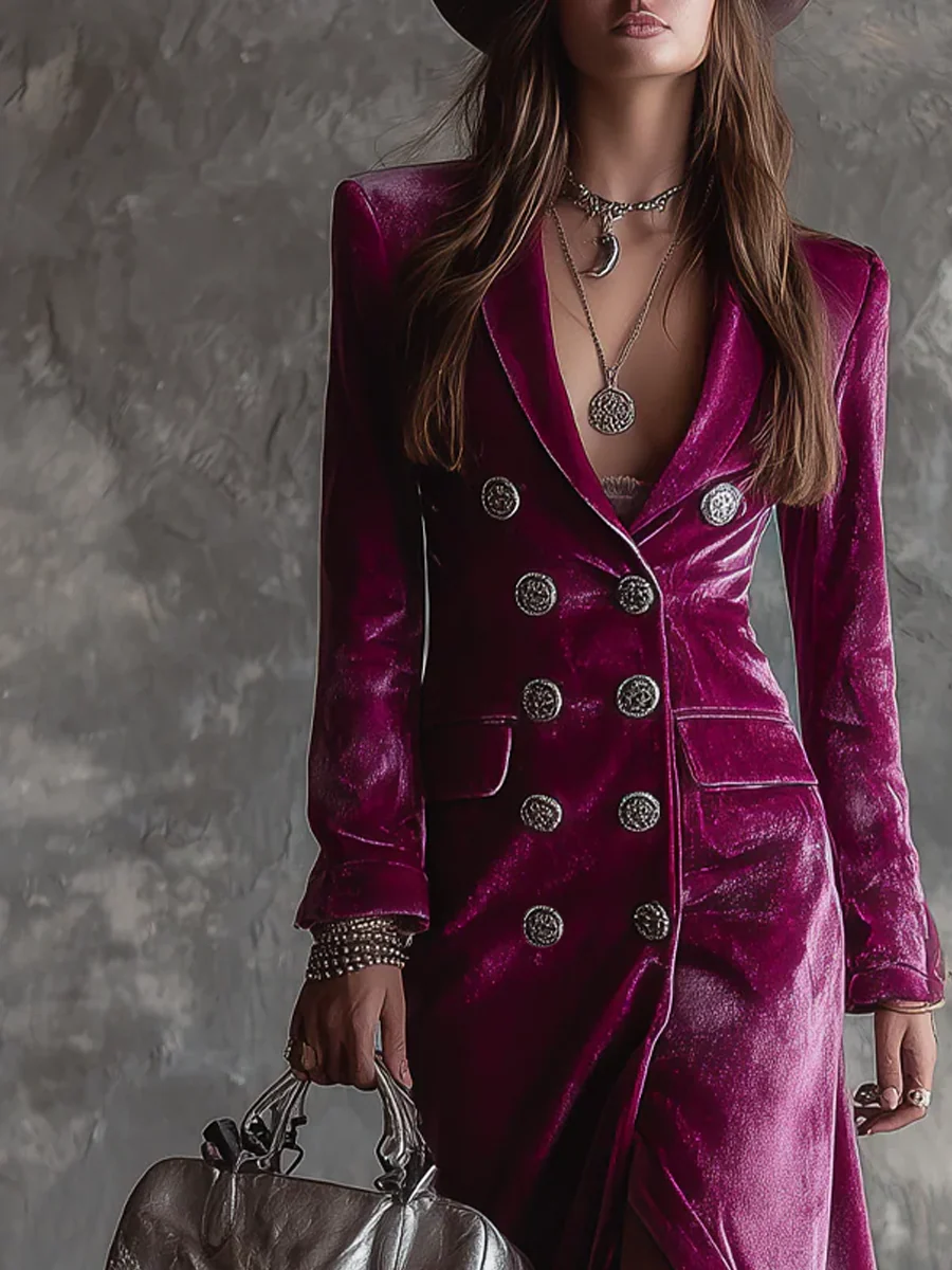 Victoria velvet blazer dress, view 2