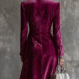Victoria velvet blazer dress, view 3