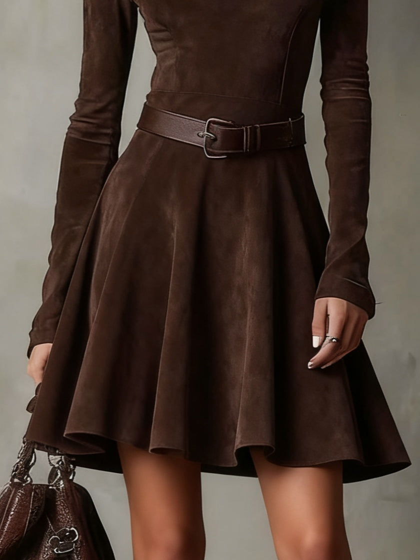 Meredith vintage suede mini dress, view 3