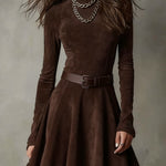Meredith vintage suede mini dress, view 2