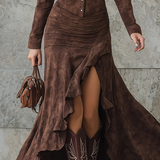 Carlotta Long Dress with Ruffles, view 6