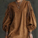 Emma fringed suede mini dress, view 2