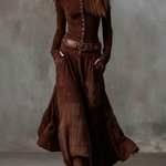 Michelle belted suede dress in Brown, view 7