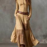Michelle belted suede dress in Khaki, view 10