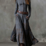 Michelle belted suede dress in Grey, view 9