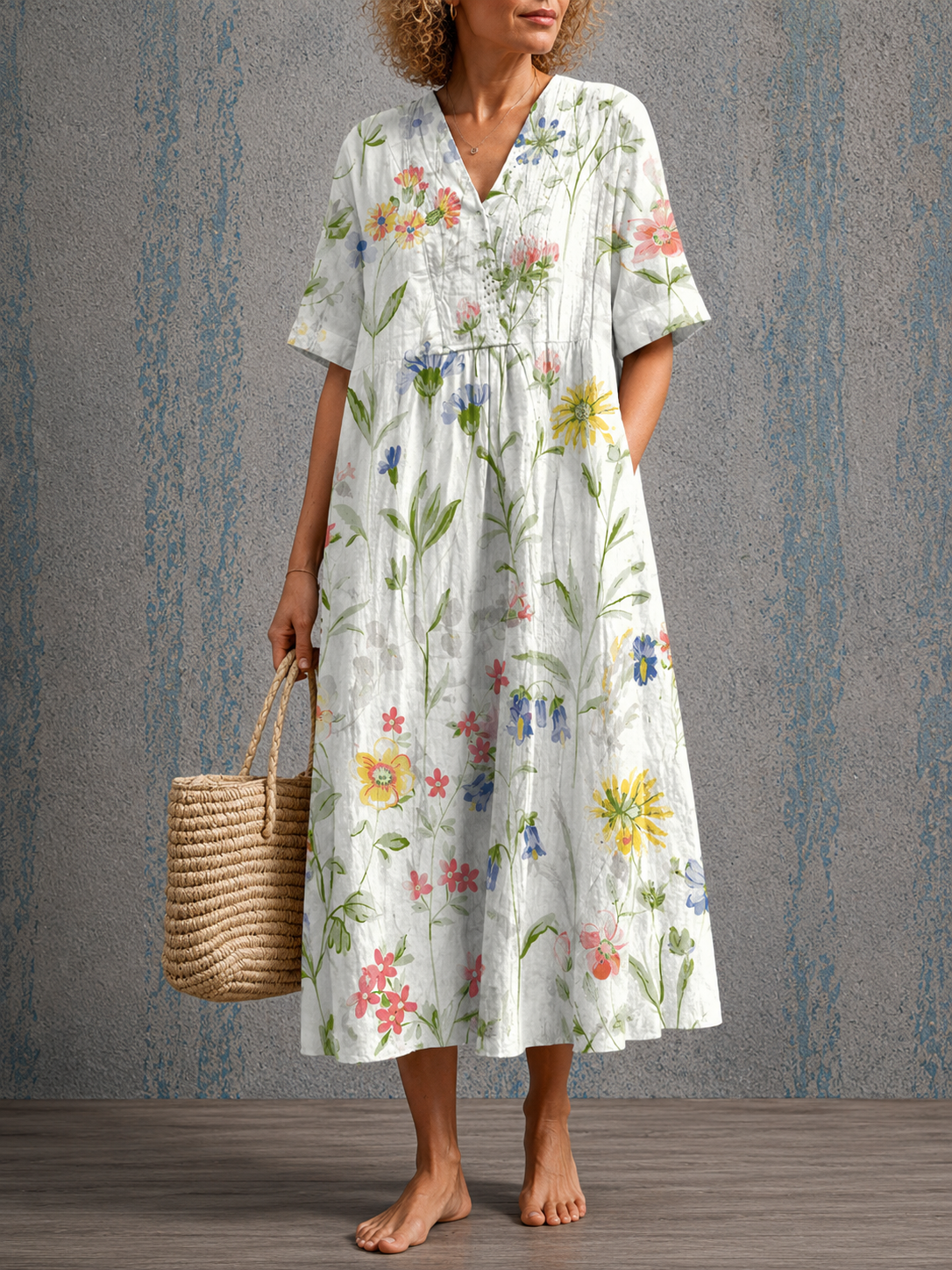 Louisa half sleeve dress, front view
