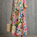 Susan floral half sleeve dress, front view