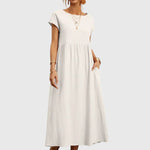 Giselle casual pocket dress in White, view 8