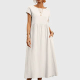 Giselle casual pocket dress in White, view 8