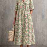 Brenda floral half sleeve dress, front view