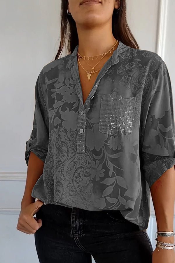 Pauline sequin top in Ash, view 6