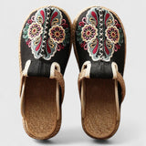 Marousse Embroidered Floral Mules in Black, view 3