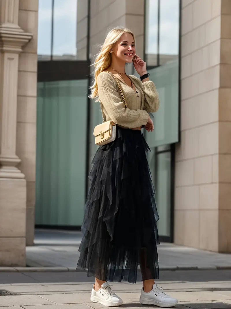 Cecil mesh layered tutu skirt, view 4