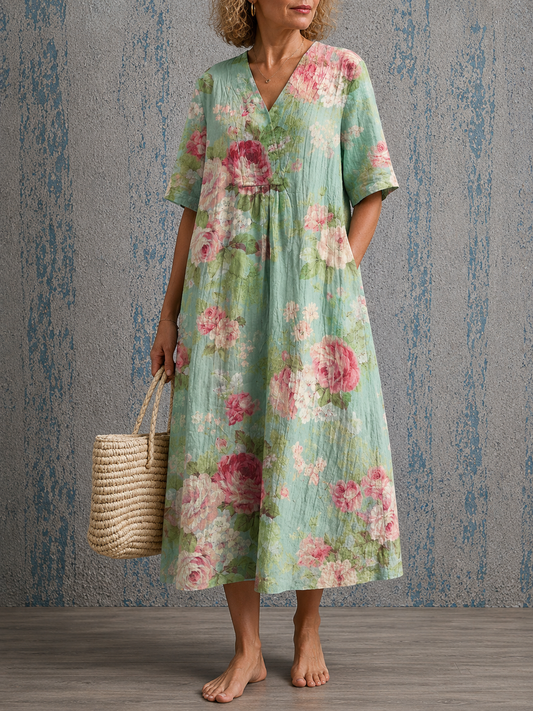 Cynthia Half Sleeve Dress, front view