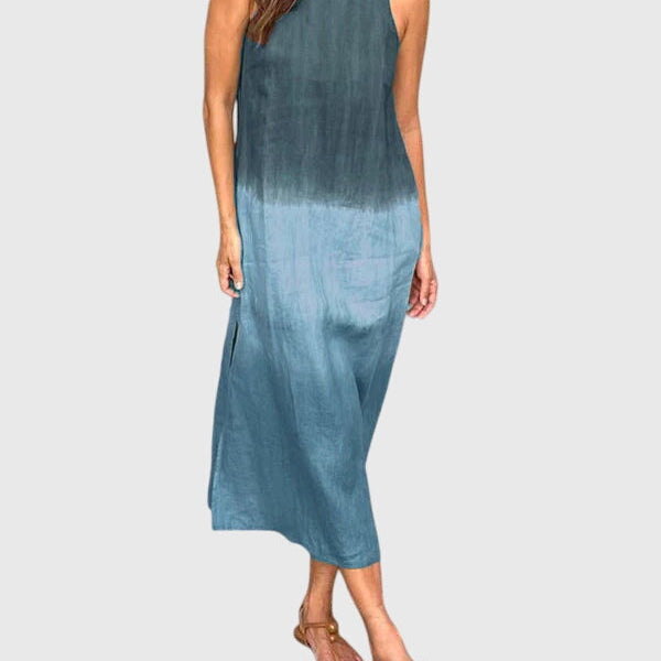 Mira ombre print maxi dress in Blue, view 5
