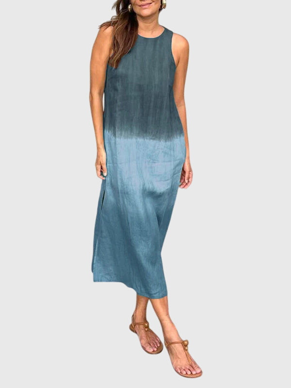 Mira ombre print maxi dress in Blue, view 5