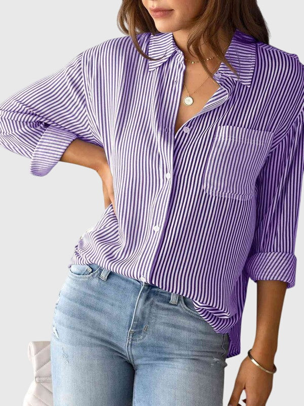 Ariana striped collared shirt, view 13