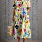 Rosalie floral half sleeve dress, front view