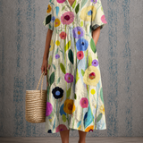 Rosalie floral half sleeve dress, front view