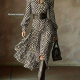 Zara diamond print belted dress, view 2