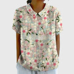 Jenna floral collared blouse in Dark Pink, view 5