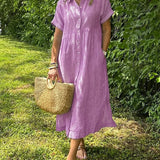 Cassandra Striped Shirt Dress in Pink, view 8