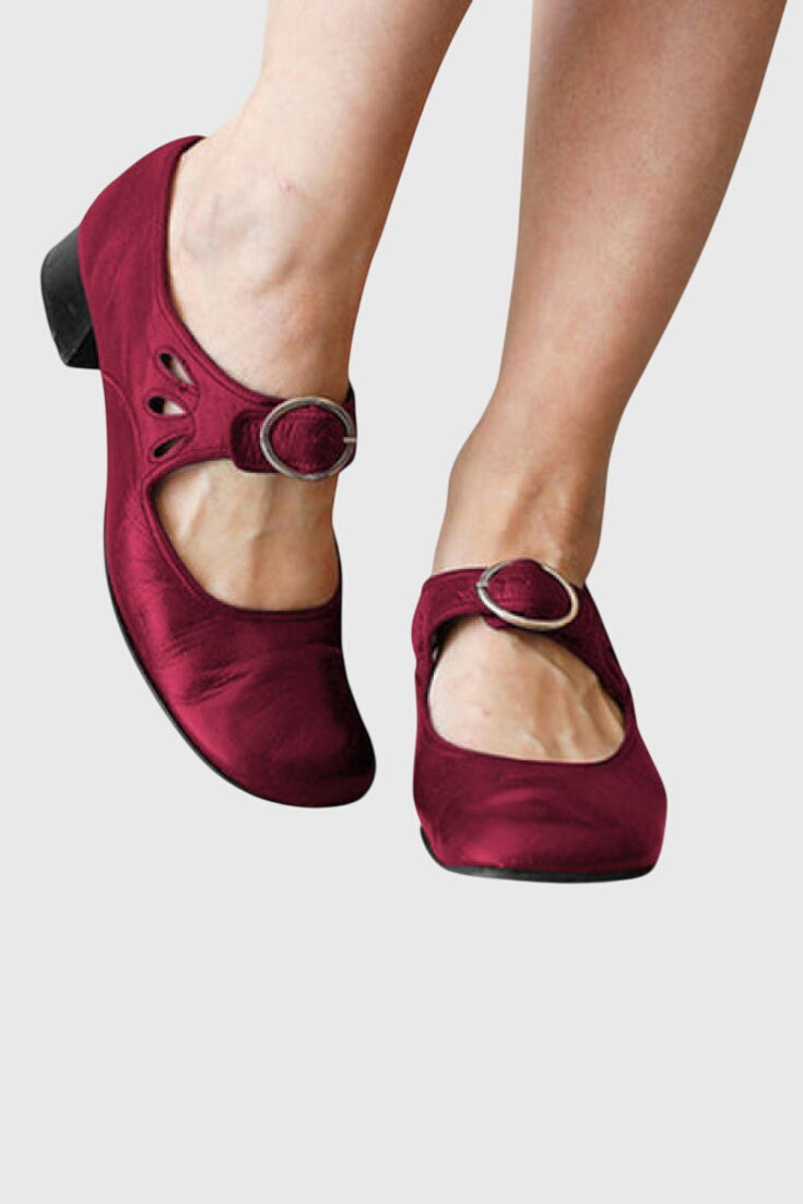 Marilyn orthopaedic Mary Jane shoes in Red, front view