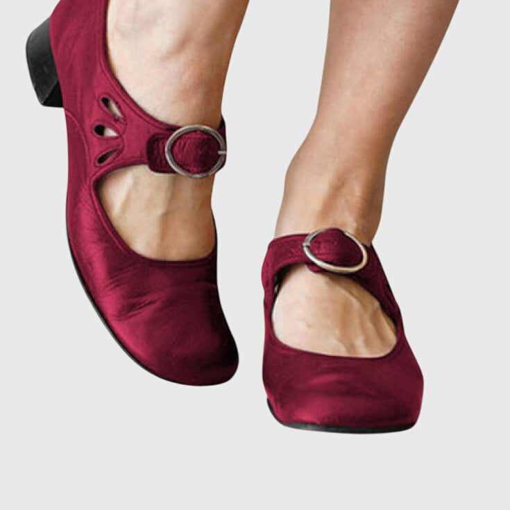 Marilyn orthopaedic Mary Jane shoes in Red, front view