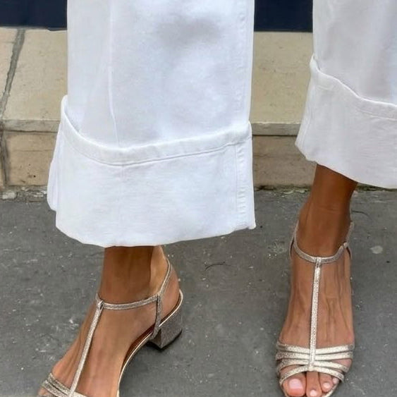 Solveig Strappy Block Heel Sandals in Silver, view 6