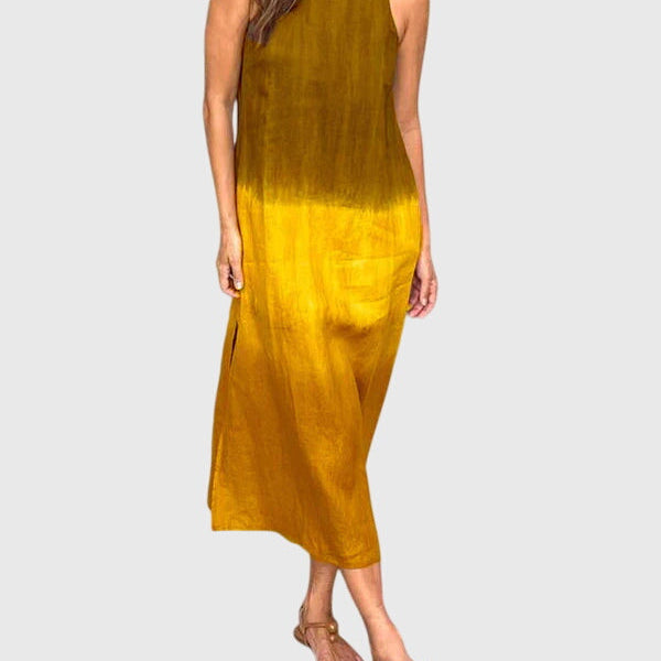 Mira ombre print maxi dress in Yellow, view 6