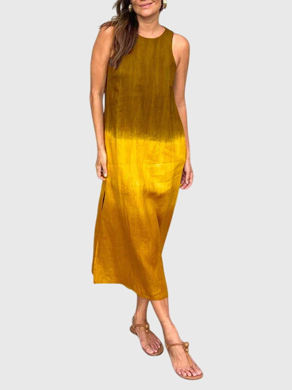 Mira ombre print maxi dress in Yellow, view 6
