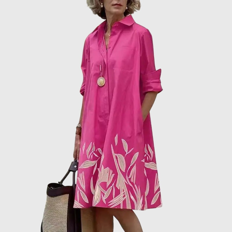 Paige elegant shirt dress with pockets in Pink, view 10