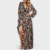 Helen floral maxi dress in Coffee, view 5