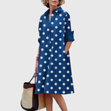 Paige relaxed shirt dress with pockets in Blue, view 7