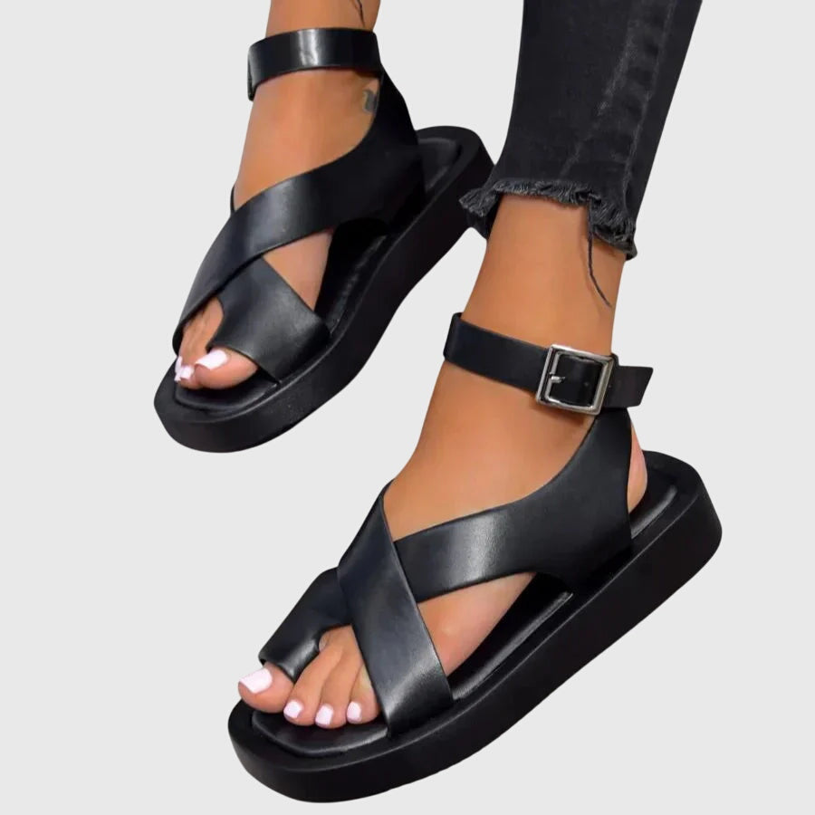 Tess orthopaedic gladiator sandals in Black, view 2