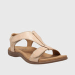 Kylie Orthopaedic Velcro Sandals in Beige, view 9