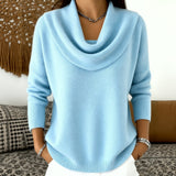 Angie cowl neck jumper in Sky Blue, view 10