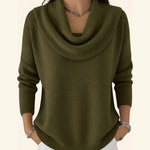 Angie cowl neck jumper in Olive Green, view 5