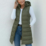 Robyn | Casual Sleeveless Hood Long Puffer Gilet
