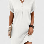 Massie draped dress in White, view 6