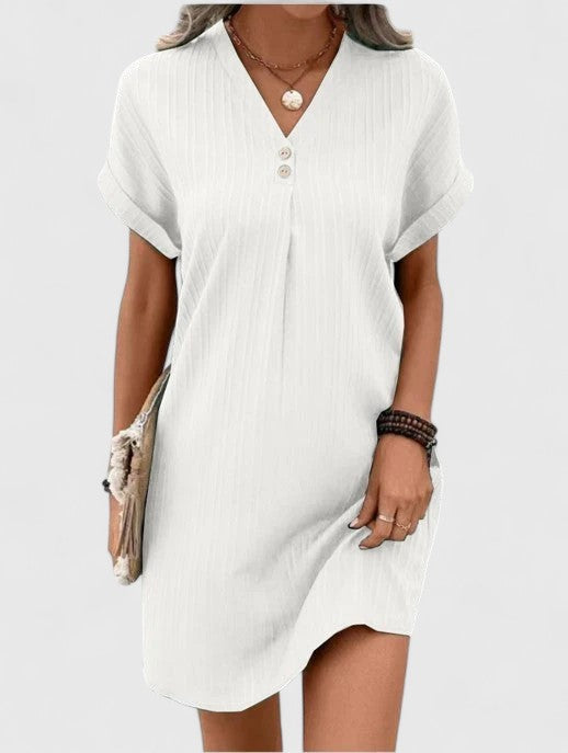 Massie draped dress in White, view 6