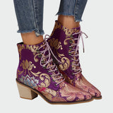 Flora | Embroidered Leather Ankle Boots